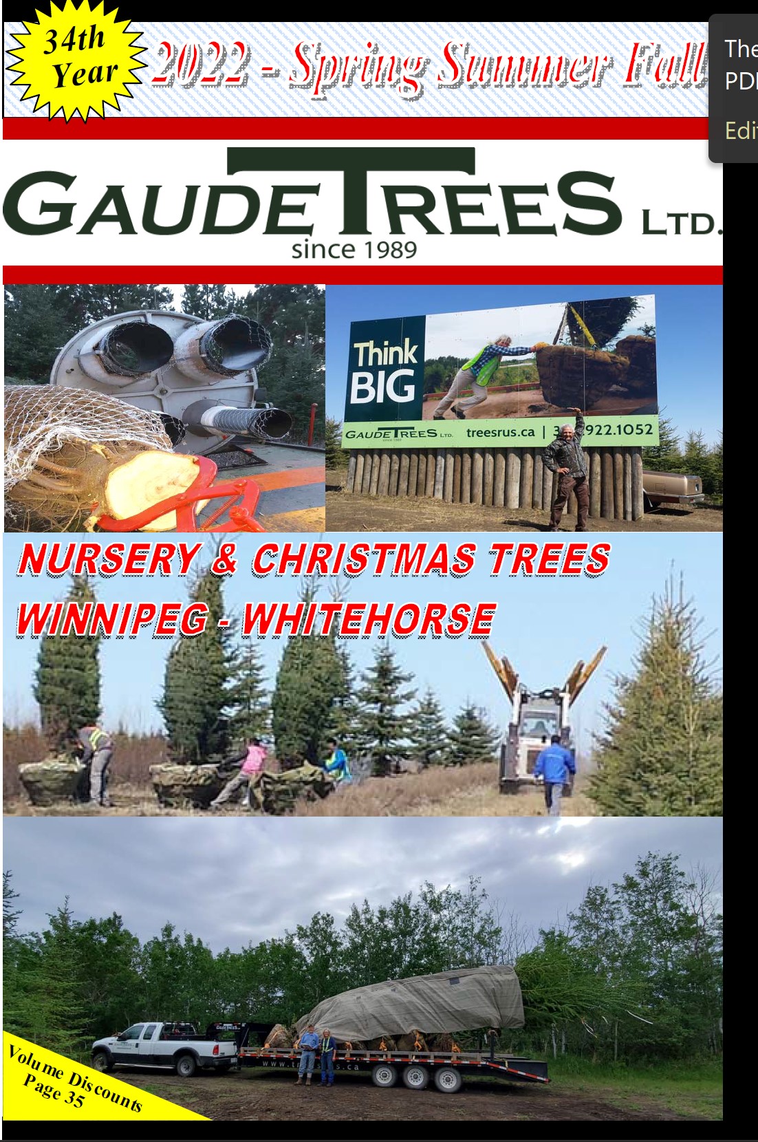 Gaudet Trees catalogue for spring, summer and fall 2022